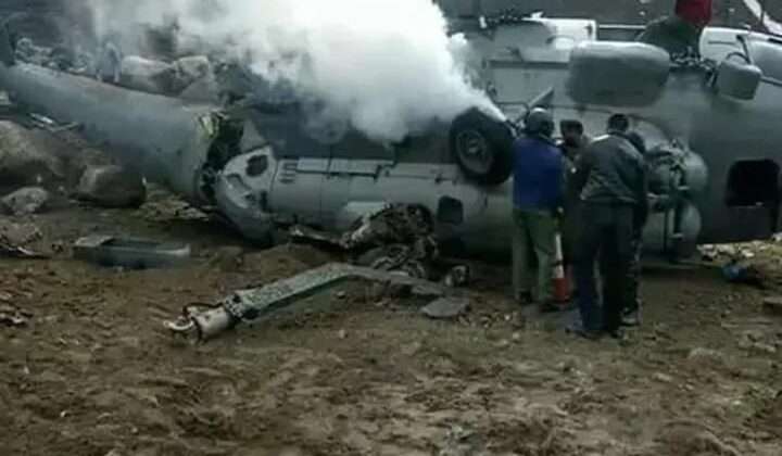 बड़ा हादसा -: भारतीय सेना का हेलीकॉप्टर क्रैश