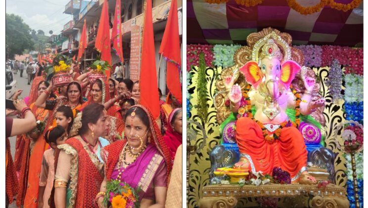 बागेश्वर:- गरुड़ में भव्य शोभा यात्रा के साथ राम मंदिर में स्थापित की गणपति की प्रतिमा